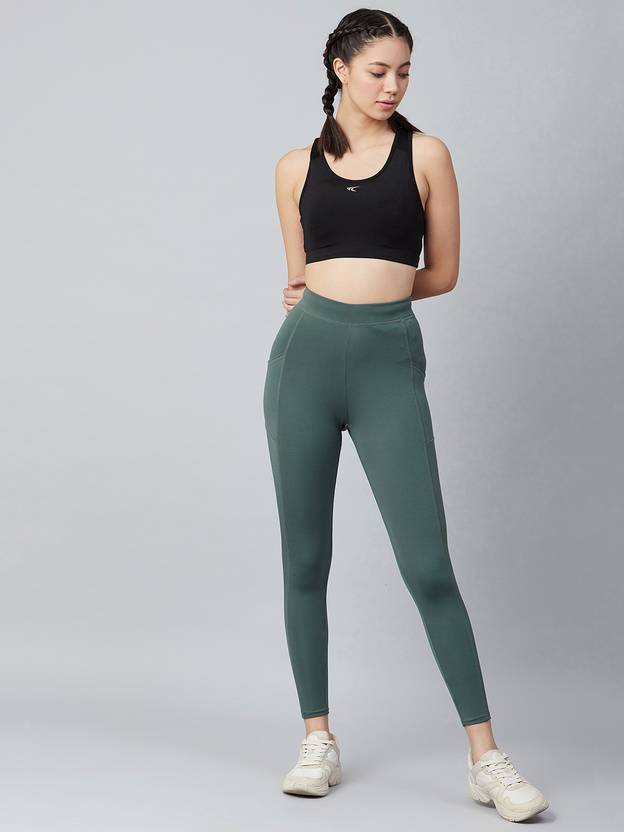 Solid Women Dark Green Tights
