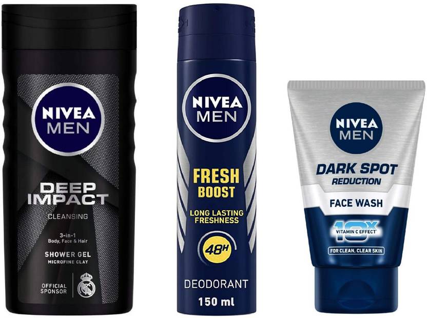 NIVEA Men Deep Impact Shower Gel 250 Ml , Men Fresh Boost Deodorant