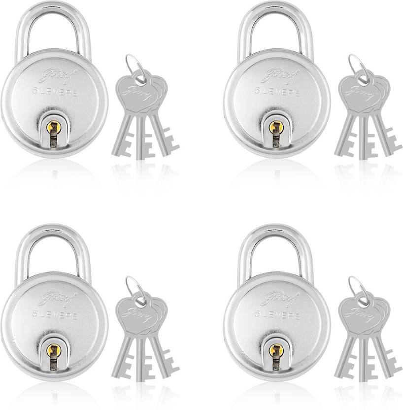 Godrej Locks 5 Levers 3 Keys Round Pack of 4 Padlock Buy Godrej