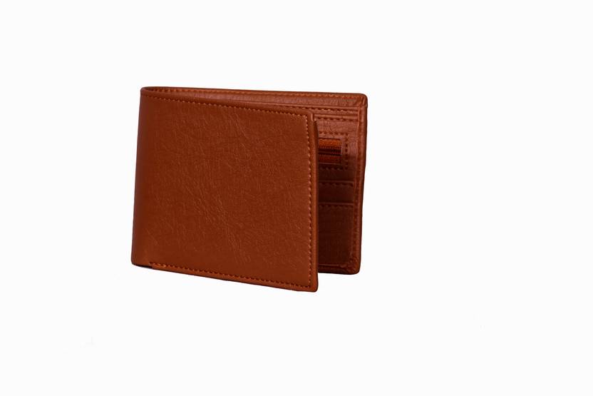 aaryan Men Casual Tan Genuine Leather Wallet - Mini