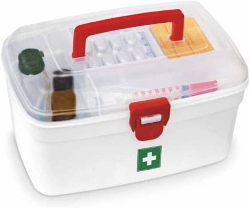 Tendula First Aid Box Lockable Medicine Storage Box Plastic pake of 1