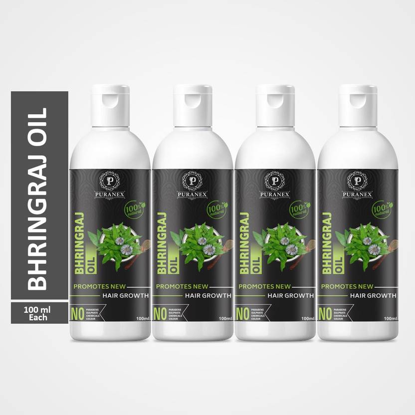 puranex 100 Cold Pressed Maha Bhringraj Hair Growth Oil 100 ml (Pack