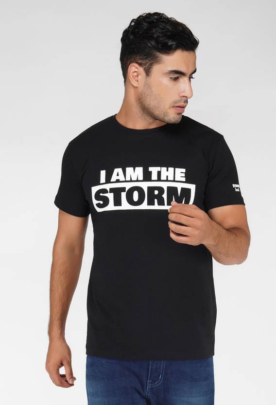 Strong Soul Men Typography Round Neck Pure Cotton Black T-Shirt