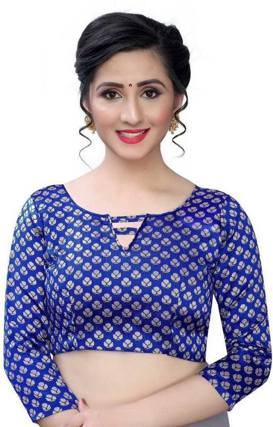 AANZIA Unstitched Jacquard Blouse Material Printed