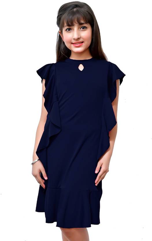 oriexfabb Girls Midi/Knee Length Casual Dress