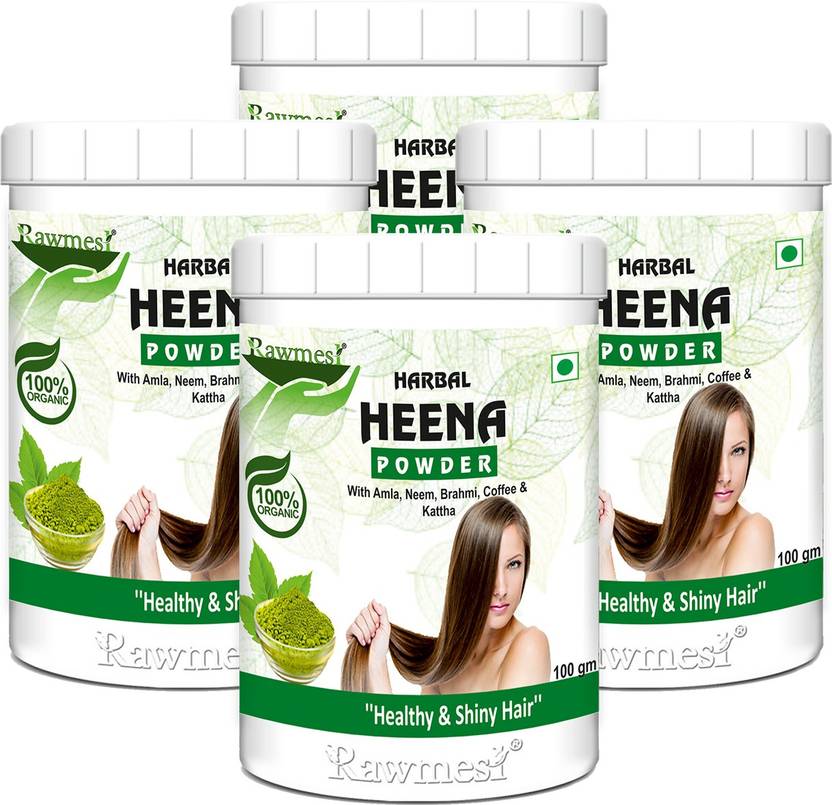 Rawmest Pure Organic Herbal Henna Mehndi Powder With Amla,Brahmi,Kattha,Neem&Coffee For Healthy