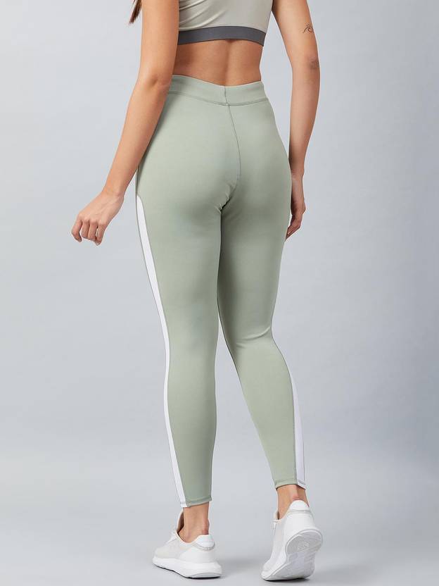 Solid Women Light Green, White Tights