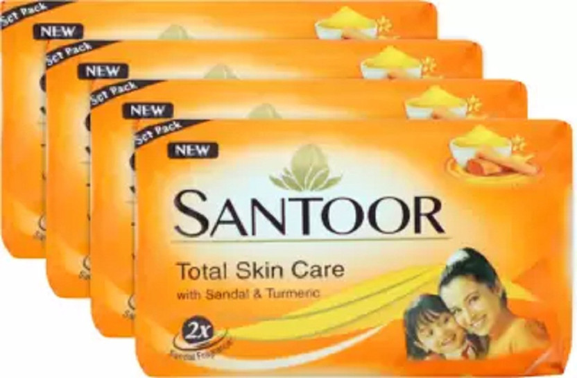 Santoor new soap 100 gm pack of 4 pc