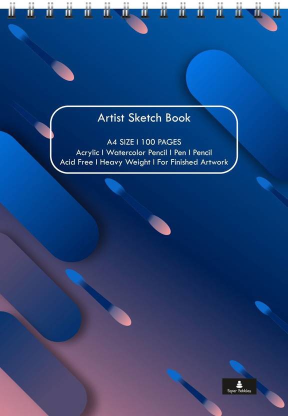 paper pebbles A4 Sketch Artist Book Drawing Notebook (50 Sheets)100