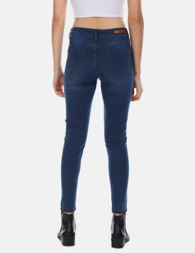 Women Skinny High Rise Blue Jeans