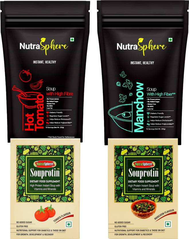 NutraSphere Instant Tomato & Manchow High Protein High Fibre Soup Mix