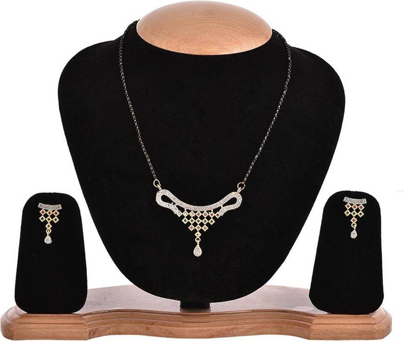 Aazeen Women's Pride Designer Gold Plated Mangalsutra Pendant with Chain for Women Alloy Mangalsutra