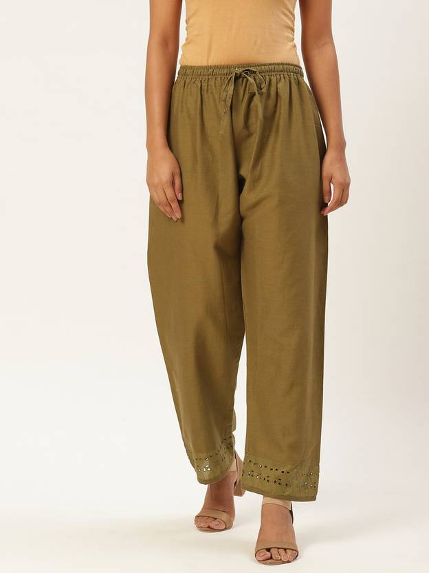 DEIFIC Regular Fit Women Dark Green Trousers