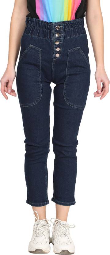 A-Okay Women Slim Mid Rise Dark Blue Jeans
