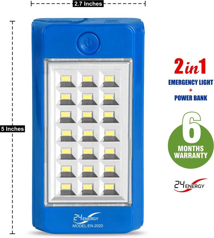 24 ENERGY LED Emergency Light with Power Bank Rechargeable Emergency