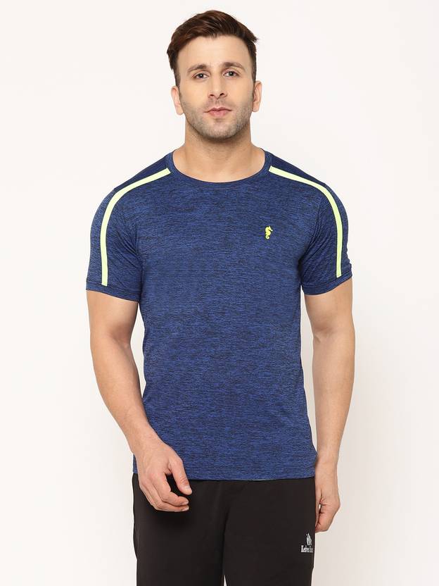 EPPE Solid Men Round Neck Blue T-Shirt