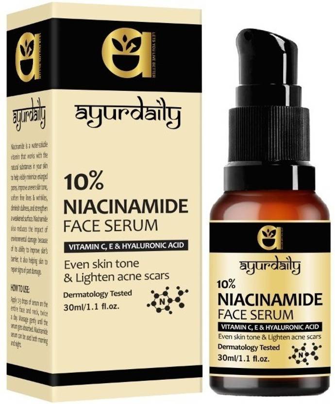 Ayurdaily Niacinamide 10 Face Serum With Vitamin C & E and