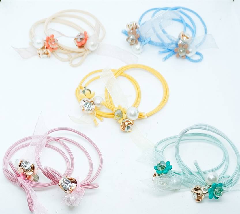 ALLURE Fancy pearl elastic multicolor hair rubber bands Rubber Band