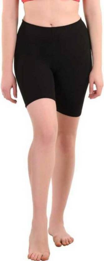 Attirezone Solid Women Black Denim Shorts