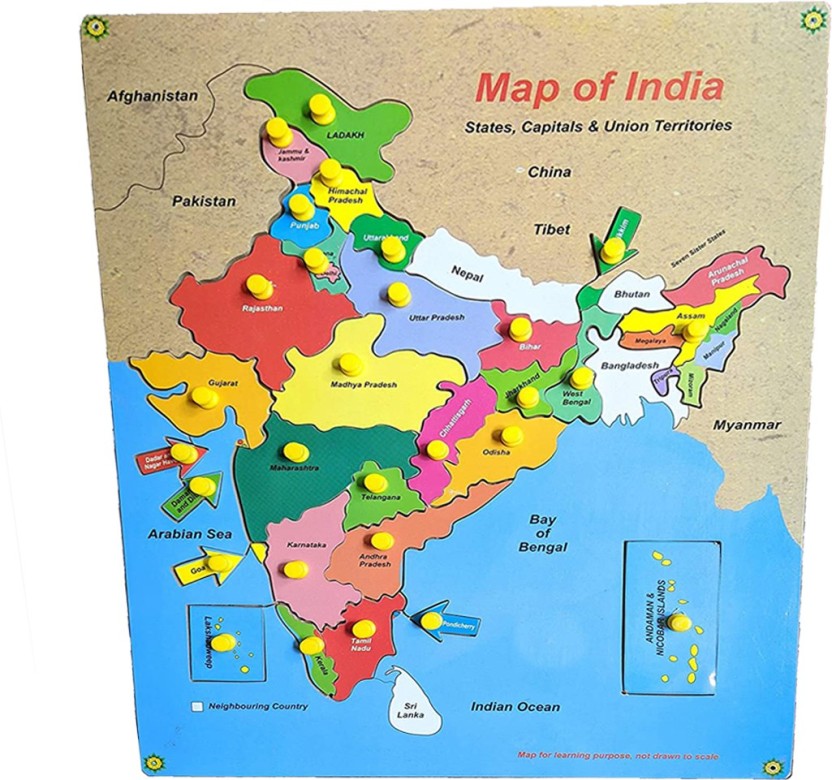 Toyvala WOODEN MAP OF INDIA WITH DIFFERENT STATES EASY TO LEARN ...