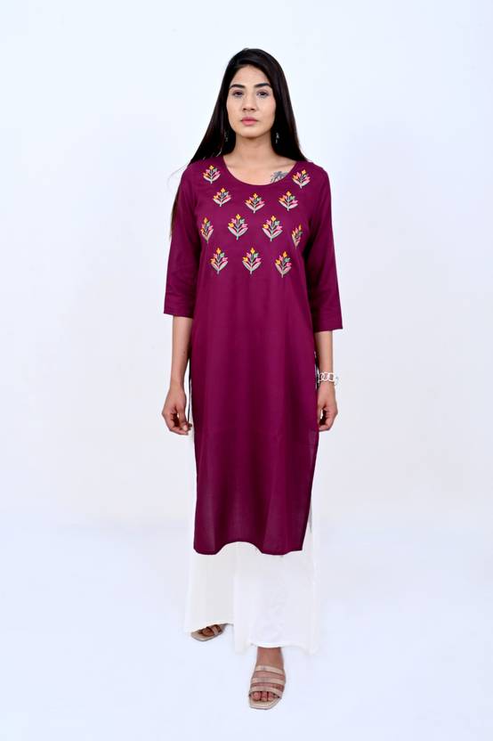 VAIDIKI Women Embroidered Straight Kurta
