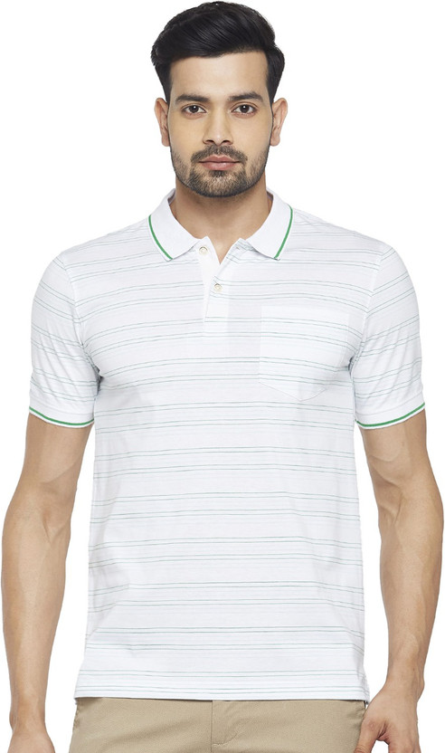 Pantaloons Striped Men Polo Neck 