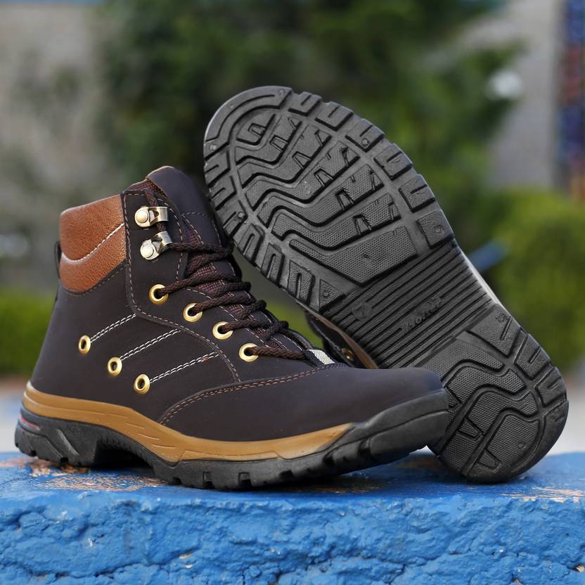 [Sizes ] Kraasa Climber Boots For Men  (Brown)