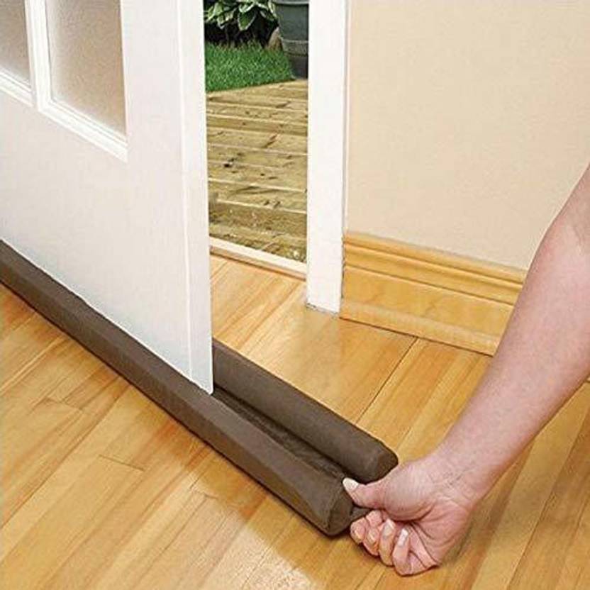 Poojan Enterprise Door Bottom Sealing Strip Guard for Home Pack of 3, Washable Fabric Twin Door Draft Guard to Stop Floor Mounted Door Stopper