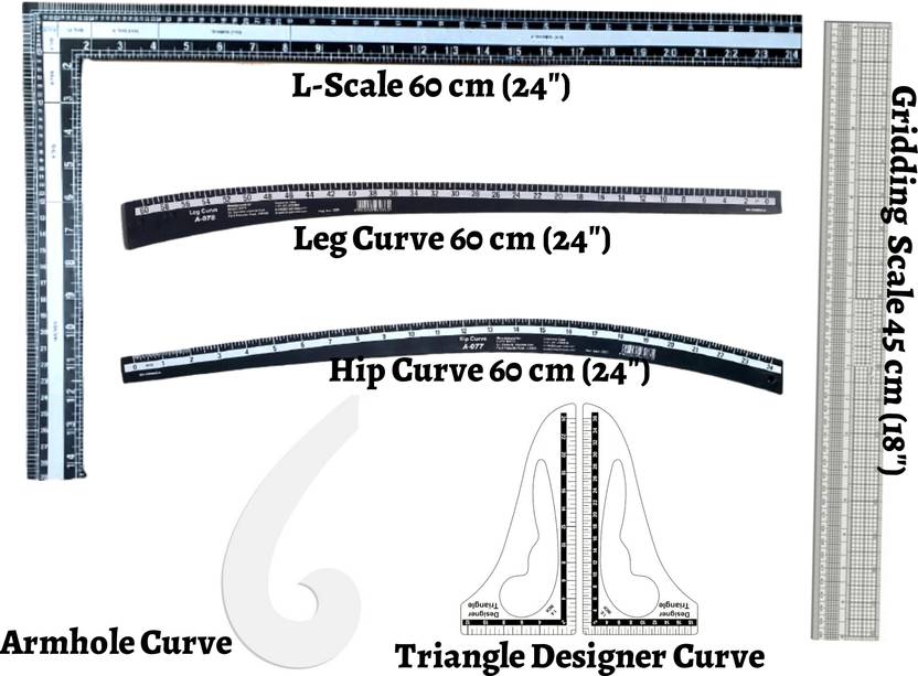 Upyukat Tailoring scales/ curves/ Fashion Designing Scale 4 Premium
