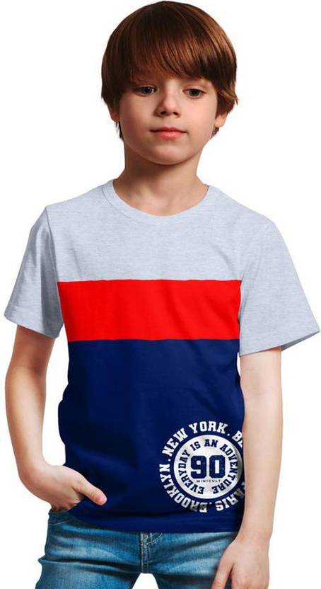 x2o Boys Printed Cotton Blend Regular T Shirt