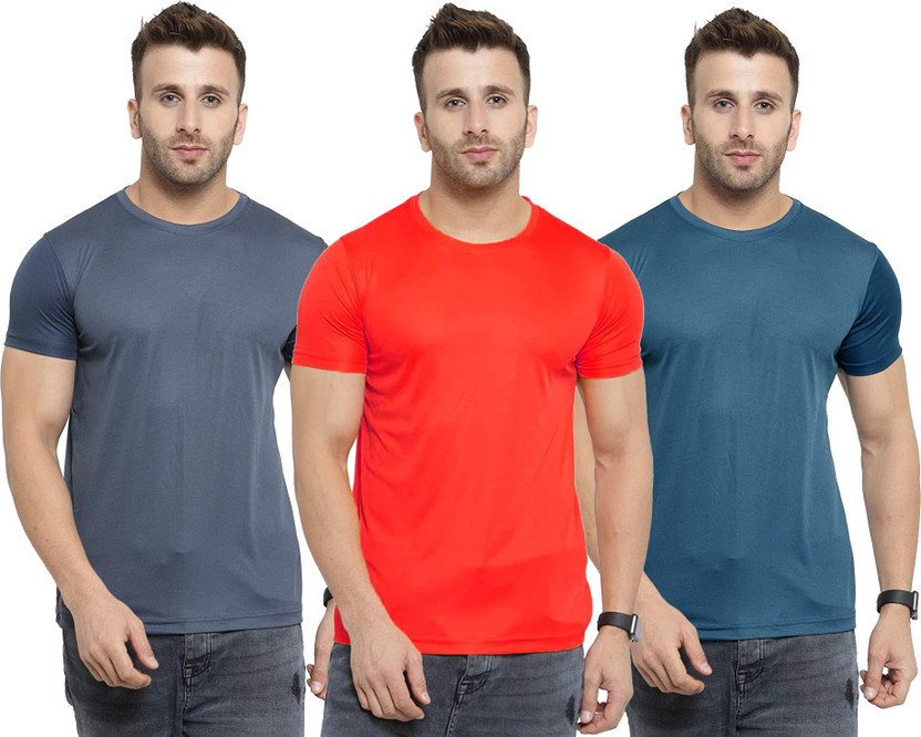 UDI n ADI Solid Men Round Neck Grey 
