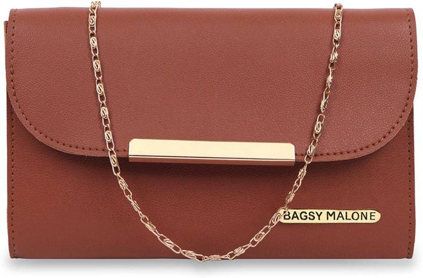 Bagsy Malone Tan Women Clutch BMWSL0068TN