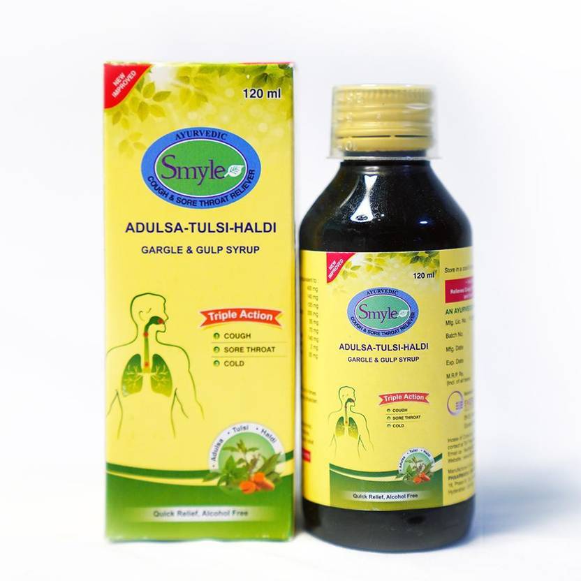 Smyle Adulsa Tulsi Haldi Ayurvedic Cough Syrup 120ml Price in India ...