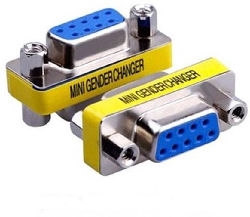 OcAfee Vga Female To Female Connector 9pin Adapter Mini Gender Changer