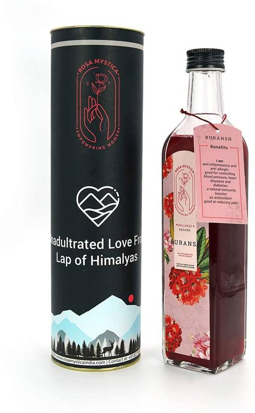 ROSA MYSTICA wellness Premium Buransh (Rhododendron) SquashHimalayan Red Flower Juice Natural