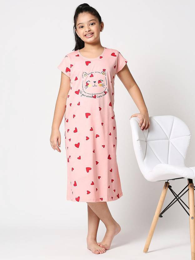 ZEYO Kids Nightwear Girls Printed Cotton