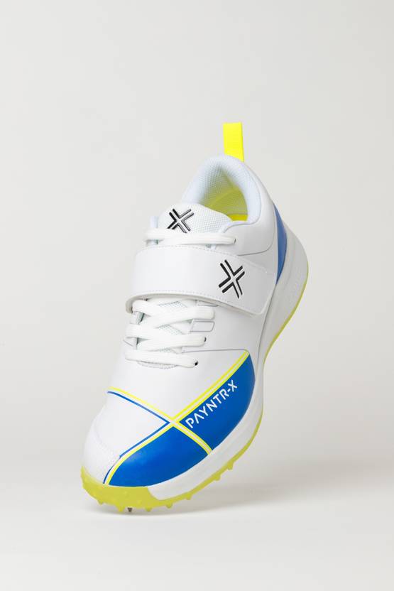 PAYNTR PAYNTR X Bowling Spike White & Blue Cricket Shoes For Men Buy