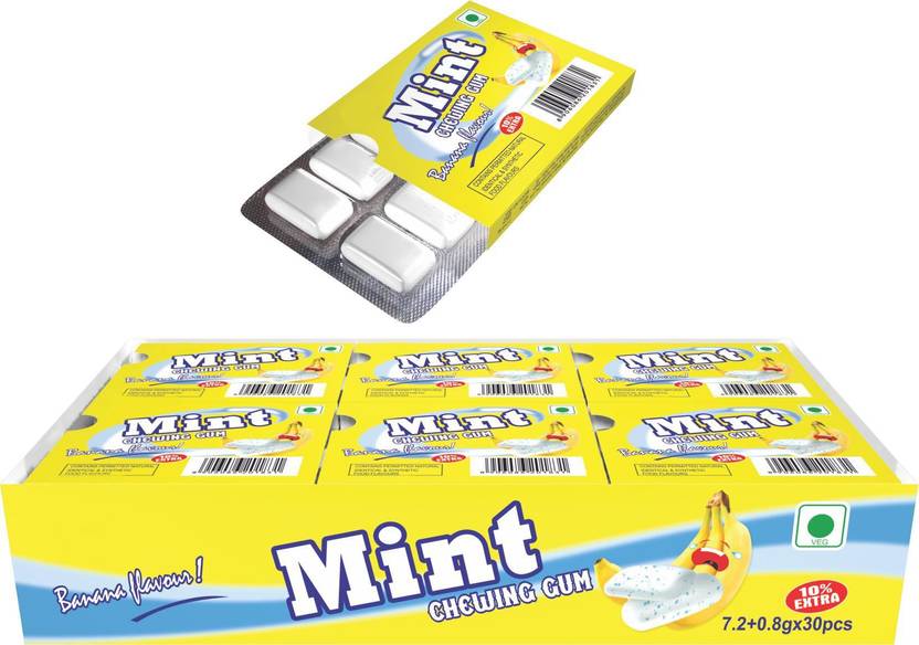 HUGS Mouth Freshener Chewing Gum Banana Flavour 30pcs Banana Chewing