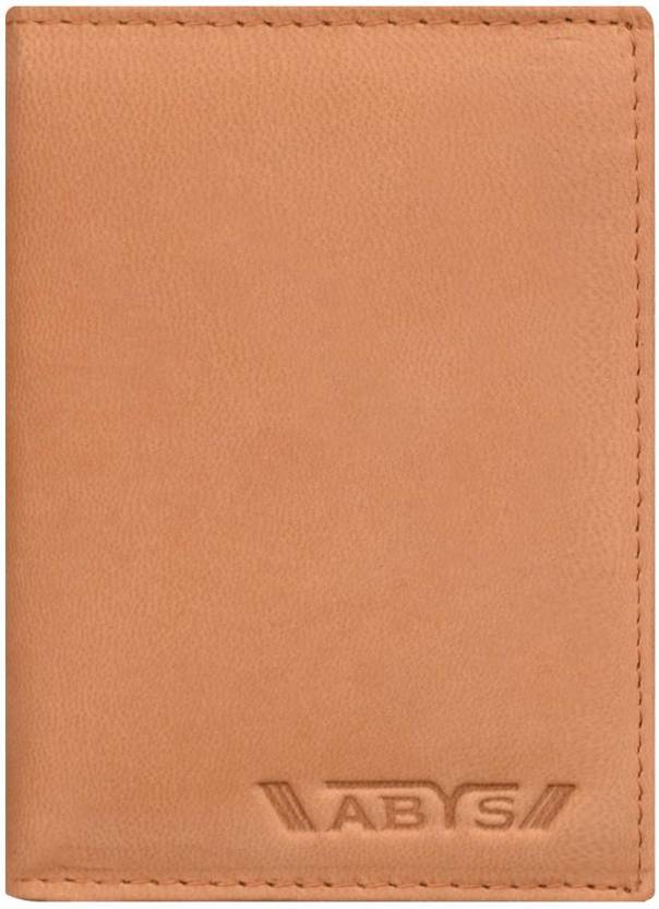 Men Tan Genuine Leather Wallet - Mini  (8 Card Slots)