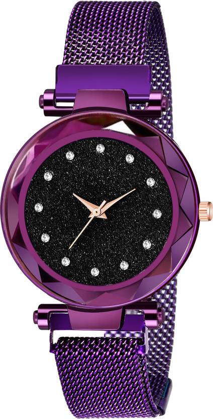 ZINXY ZX Analog Watch  – For Girls Mesh Magnet Purple Buckle Starry sky Quartz Watches For girls