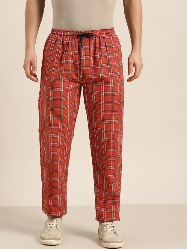 SOJANYA Checkered Men Red Track Pants