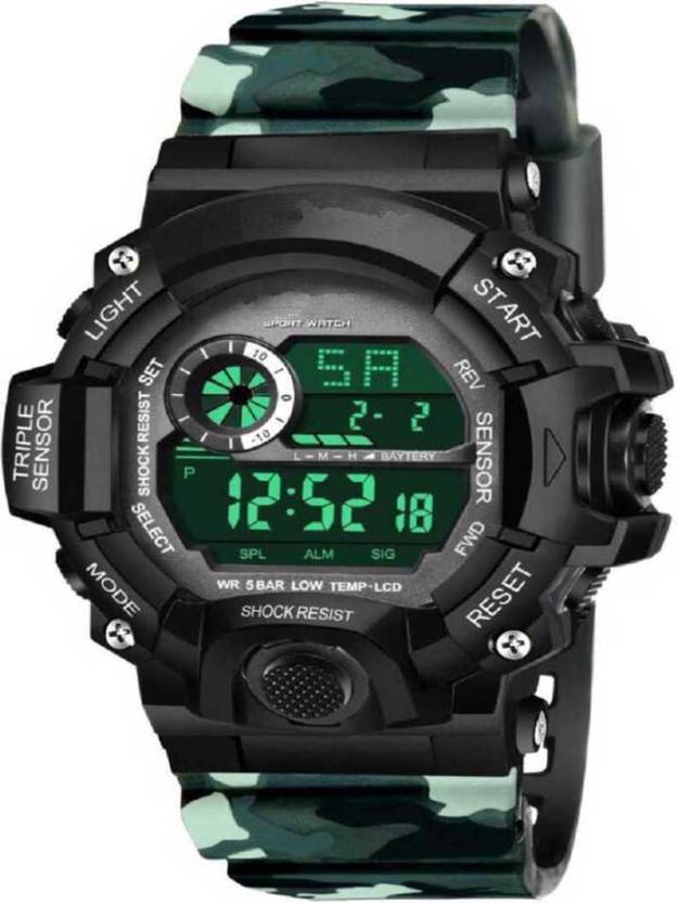 Acnos Digital Watch - For Men Brand - A Digital Watch Shockproof Multi-Functional Automatic 5 Color Army Strap Waterproof Digital Sports Watch for Men's Kids Watch for Boys - Watch for Men