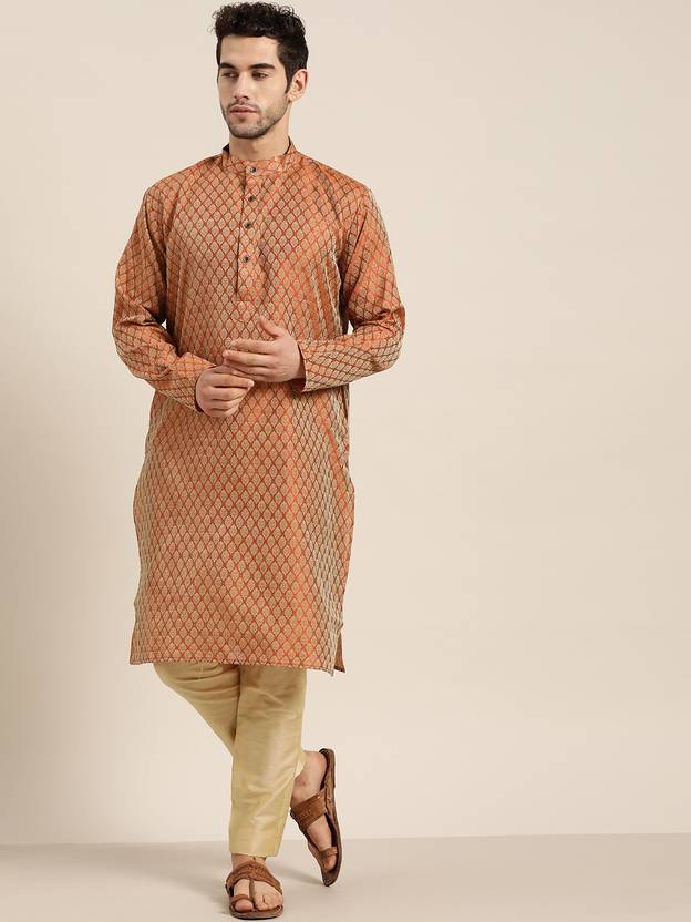 SOJANYA Men Woven Design Straight Kurta