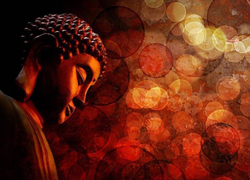 coloured Gautama Buddha wallposter G Fine Art Print
