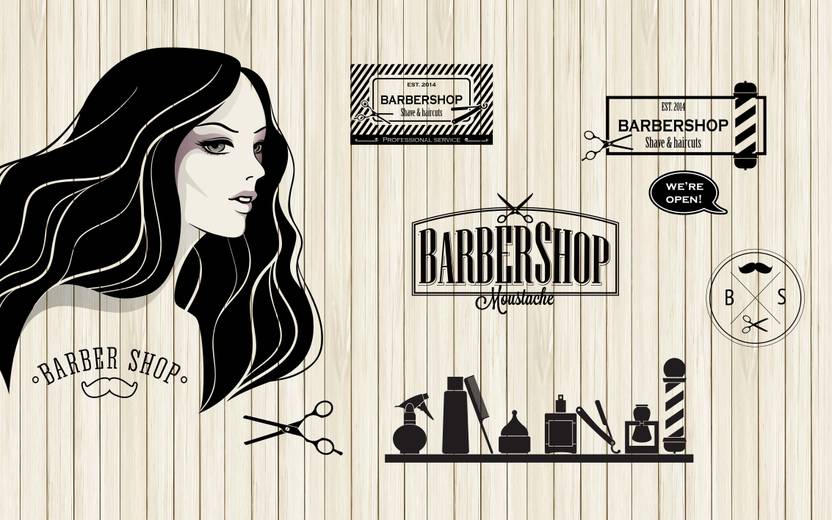 BUSY2BUY L2192 BarBerShop Laptop Sticker Vinyl Laptop Skin Compatible for 15.6 inch