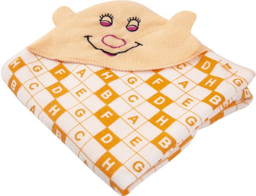 BABY ZONE Printed Single Hooded Baby Blanket for  AC Room