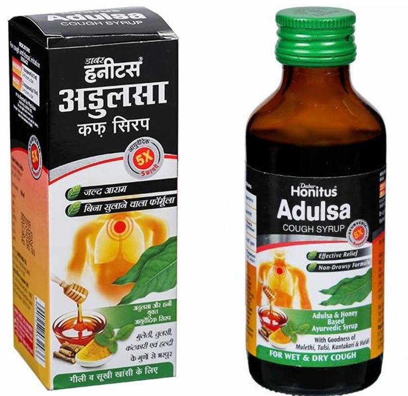 Dabur Honitus Adulsa Cough Syrup 100 m EACH l FOR WET AND DRY COUGH (PACK OF 3) Price in India