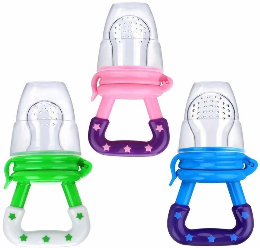 MulberryCart Presents High Quality; BPA Free; Veggie Feed Nibbler; Fruit Nibbler/Silicone Food; Soft Pacifier/Feeder for Baby Pack of 3 Pcs Teether and Feeder
