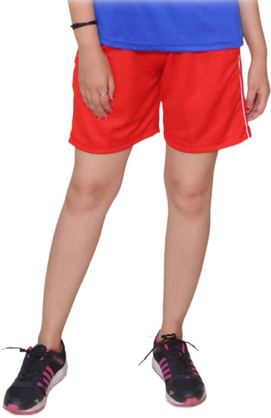Tempest Solid Women Red Sports Shorts