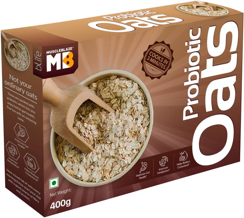 MUSCLEBLAZE Probiotic Oats, Good For Gut Health, Healthy Breakfast